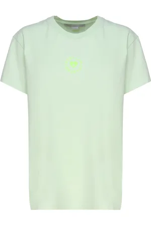Stella McCartney Top, Dame, Grøn, 2XS, Bomuld, Iconic Mini Heart T-shirt