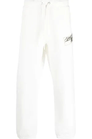 Moncler Bukser, Herre, Hvid, M, Bomuld, Logo Track Pants 1952