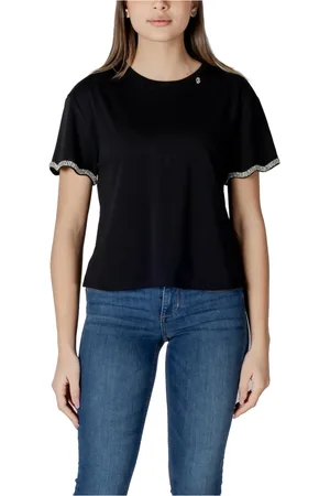 Liu Jo Top, Dame, Sort, S, Bomuld, Sort bomulds T-shirt med korte ærmer