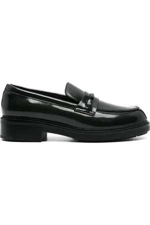 Calvin Klein Sko, Dame, Sort, 40 EU, Læder, Sorte Læder Loafer Ballerinaer