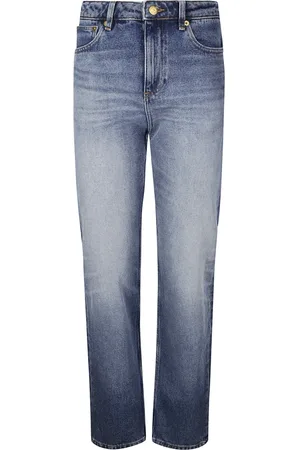 A.P.C. Jeans, Dame, Blå, W28, Bomuld, High-Waisted Straight-Leg Faded Jeans