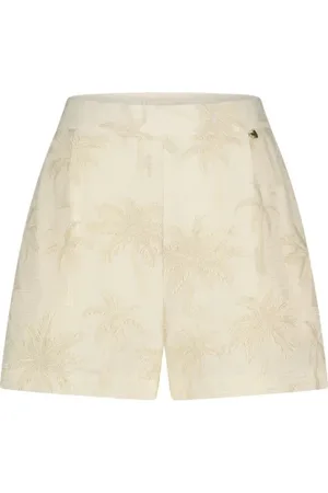 Fabienne Chapot Shorts, Dame, , 2XL, Bomuld, Tropiske Palm Tree Broderede Shorts