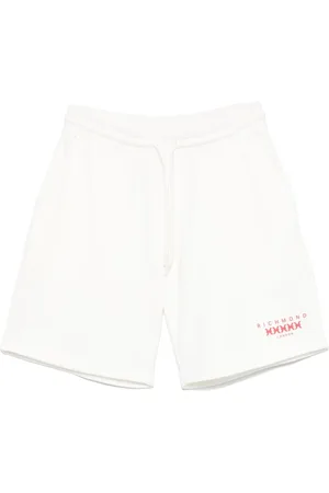 John Richmond Shorts, Herre, Hvid, M, Uld, Hvide Elastik Talje Snøre Shorts