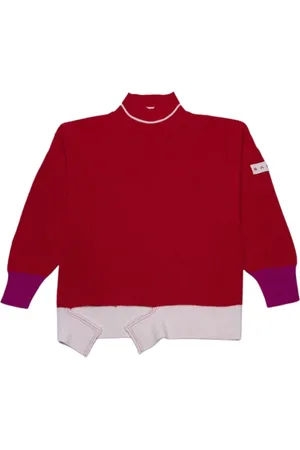 Marni Strik, Herre, Rød, L, Bomuld, Oversized Rullekrave Sweater