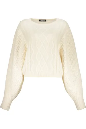 Fabiana Filippi Strik, Dame, , XS, Uld, Vævet Mønster Crew-Neck Sweater
