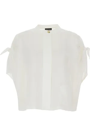 Emporio Armani Bluser & Skjorter, Dame, Hvid, S, Bomuld, Lys Hvid Bluse