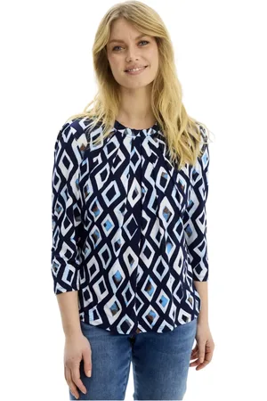 In Front Bluser & Skjorter, Dame, Blå, M, Polyester, Marineblå Grazia Bluse 3/4 Ærmer