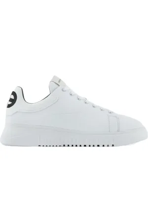 Emporio Armani Sko, Herre, Hvid, 39 EU, Læder, Hammered Leather Sneakers