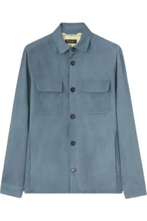 Loro Piana Skjorte, Herre, Blå, XL, Bomuld, Ultra-Soft Casual Skjortejakke
