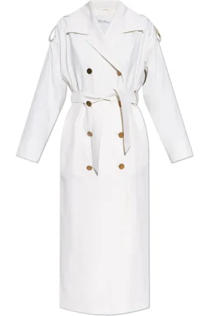 Max Mara Frakke, Dame, Hvid, 3XS, Uld, Uld trenchcoat