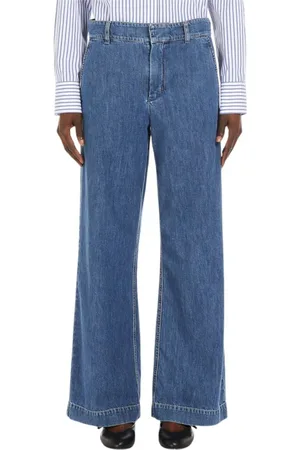Max Mara Jeans, Dame, Blå, L, Denim, Wide Leg Denim Jeans