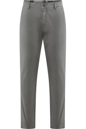 Bomboogie Bukser, Herre, Grå, W34, Bomuld, Chino Bukser i Gabardine med Mikroprint
