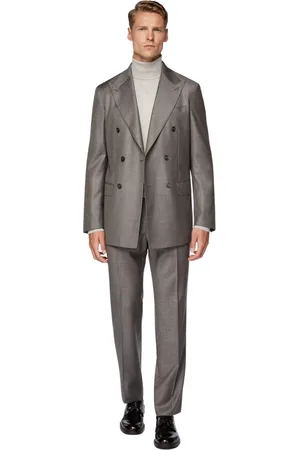 Boggi Milano Jakkesæt, Herre, Grå, M, Uld, Double-Breasted Suit