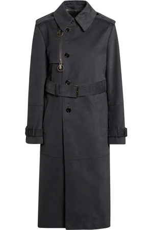 Burberry Frakke, Dame, Sort, XS, Bomuld, Double-Breasted Frakke