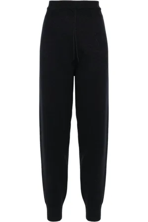 Fabiana Filippi Bukser, Dame, Sort, M, Polyester, Navy Blue Midi Sweatpants