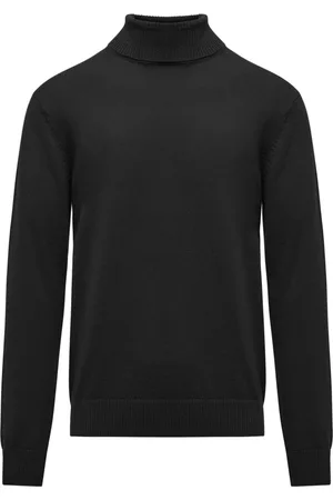 Bomboogie Strik, Herre, Sort, S, Uld, Blød Uld Turtleneck Sweater