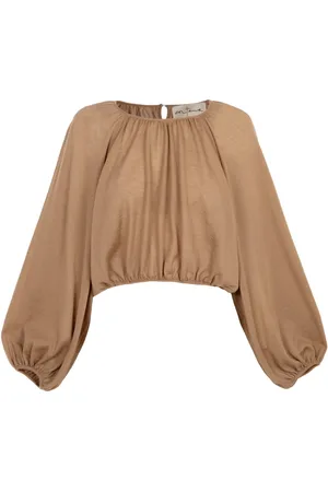 Cortana Bluser & Skjorter, Dame, Brun, L, Cashmere, Cashmere Strik Top