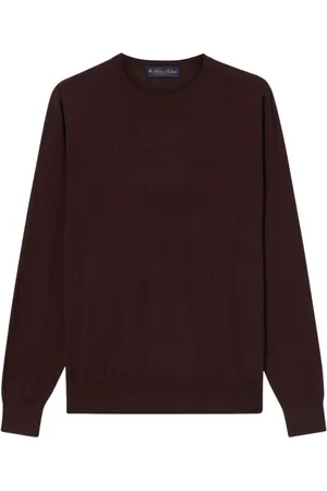 Brooks Brothers Strik, Herre, Brun, XL, Uld, Merinould Crewneck Sweater