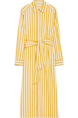 Max Mara Kjole, Dame, Flerfarvet, L, Bomuld, Stribet bomuldsskjortekjole
