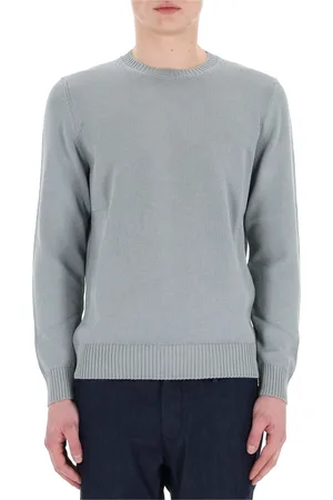 DRUMOHR Strik, Herre, Grøn, L, Bomuld, Grøn Bomuld Rund Hals Sweater