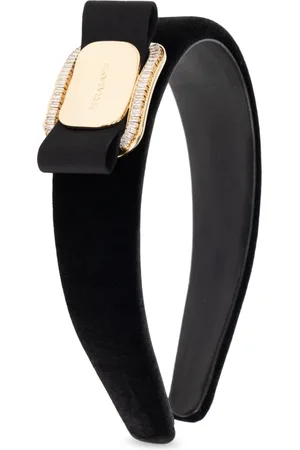 Salvatore Ferragamo Tilbehør, Dame, Sort, ONE SIZE, Uld, Velvet Hårbøjle