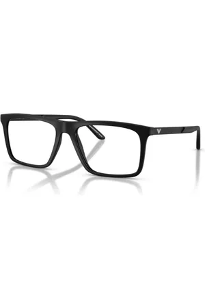 Emporio Armani Tilbehør, Herre, Sort, 53 MM, Dynamiske Rektangulære Solbriller