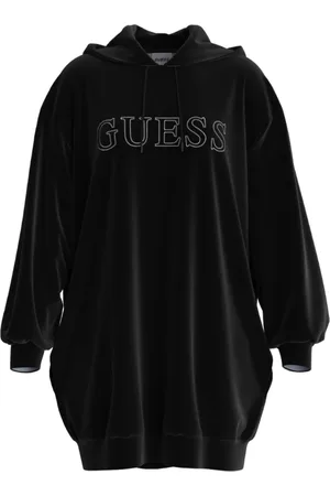 Guess Sweathshirts & Hoodies, Dame, Sort, S, Uld, Sort Hættetrøje