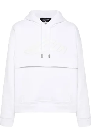 Dsquared2 Sweathshirts & Hoodies, Herre, Hvid, M, Uld, Stilfuld hættetrøje