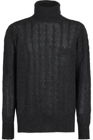 Etro Strik, Herre, Grå, M, Cashmere, Luksus Cashmere Cable-Knit Sweater