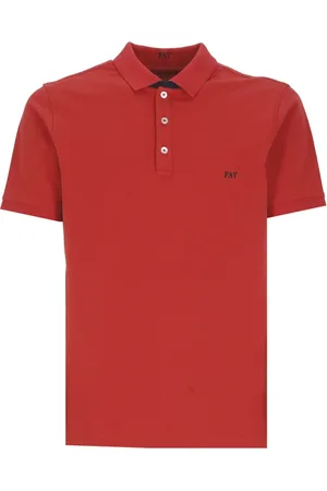 FAY Top, Herre, Rød, M, Bomuld, Polo Shirt Med Logo