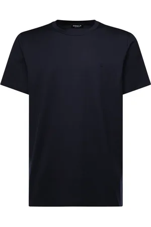 Dondup Top, Herre, Blå, M, Bomuld, Logo Bomulds T-shirt Kortærmet