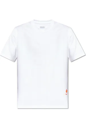Bottega Veneta Top, Herre, Hvid, M, Bomuld, T-shirt med broderi