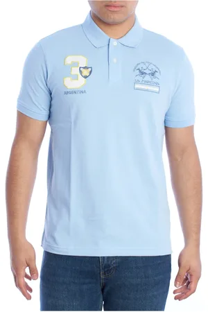 La Martina Top, Herre, Blå, XL, Bomuld, Kortærmet poloshirt