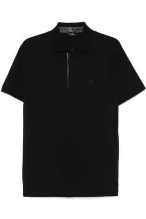 Etro Top, Herre, Sort, L, Bomuld, Kortærmet poloshirt med Pegasus-motiv