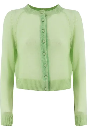 ERMANNO SCERVINO Strik, Dame, Grøn, M, Cashmere, Cashmere Cardigan med Knapper