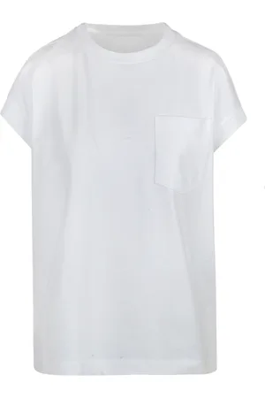 LIVIANA CONTI Top, Dame, Hvid, XS, Bomuld, Bomulds T-shirt med Ribkant