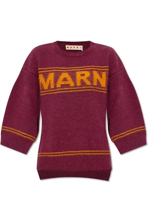 Marni Strik, Dame, Rød, XS, Uld, Sweater med Slidser