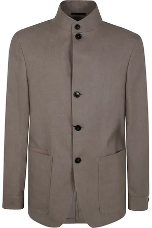 Ermenegildo Zegna Jakke, Herre, Brun, M, Uld, Linen Wool Chore Jacket