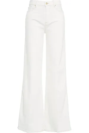 7 for all Mankind Jeans, Dame, Hvid, W29, Bomuld, Wide Leg Jeans Lotta Sugar