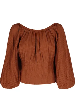 FEDERICA TOSI Bluser & Skjorter, Dame, , XS, Bomuld, Bomuld Off-Shoulder Bluse Elastiske Kanter