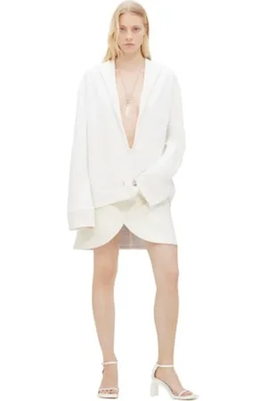 Courrèges Sweathshirts & Hoodies, Dame, Hvid, XS, Bomuld, Hvid Fashion Hættetrøje Sweatshirt