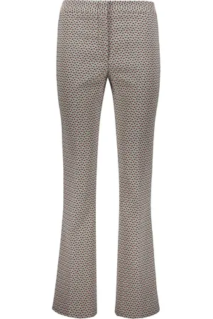 Etro Bukser, Dame, Grå, S, Bomuld, Jacquard-mønstrede bukser med logo-detalje