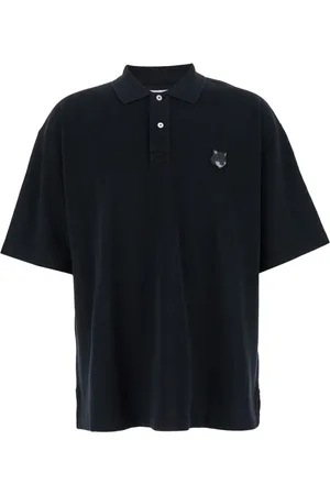 Maison Kitsuné Top, Herre, Sort, M, Bomuld, Bold Fox Head Polo