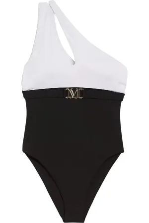 Max Mara Badetøj, Dame, Sort, S, Uld, One-shoulder badedragt Carlotta