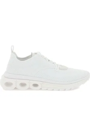 Salvatore Ferragamo Sko, Herre, Hvid, 38 EU, Læder, Løbesneakers med mesh og læderindsatser