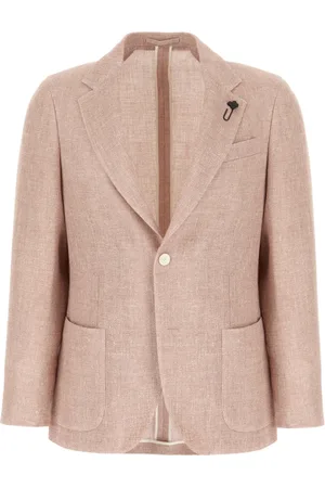 LARDINI Jakke, Herre, Lyserød, L, Melange Mauve Linen Blend Blazer