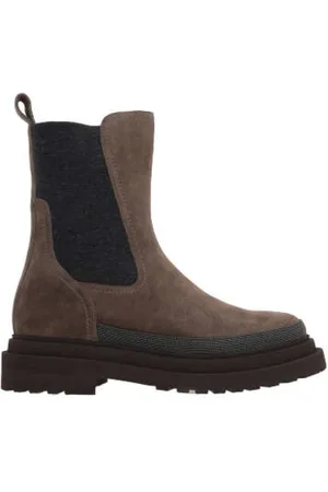 Brunello Cucinelli Sko, Dame, Brun, 41 EU, Læder, Monili Støvler