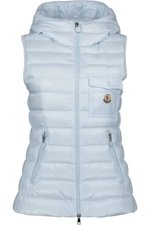 Moncler Jakke, Dame, Blå, S, Uld, Sleeveless Glygos Vest