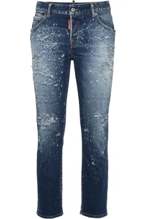 Dsquared2 Jeans, Dame, Blå, XS, Uld, Stilfulde Bukser
