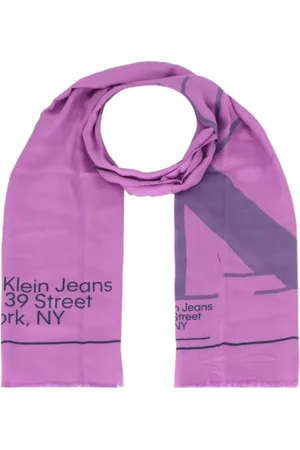 Calvin Klein Tilbehør, Dame, Lilla, ONE SIZE, Uld, Established Scarf